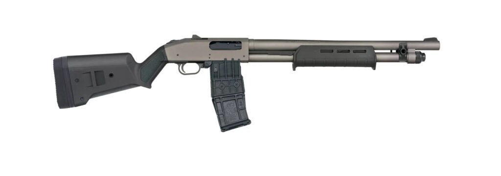 Mossberg 590M 12 Ga Pump Action Mag Fed 18″ Barrel Tungsten 10+1 50221