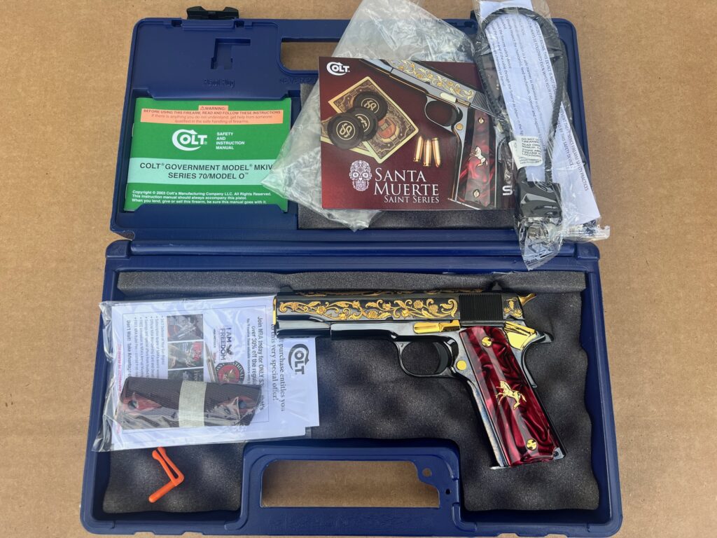 Colt 1911 Saint Series Santa Muerte 5″ 38 Super Auto +P Engraved 9rd Pistol – SKC-ST-MUERTE38