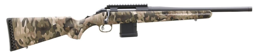 Ruger American Ranch 300 Blackout 16″ Threaded Barrel Camo AR Mag Pattern 36962