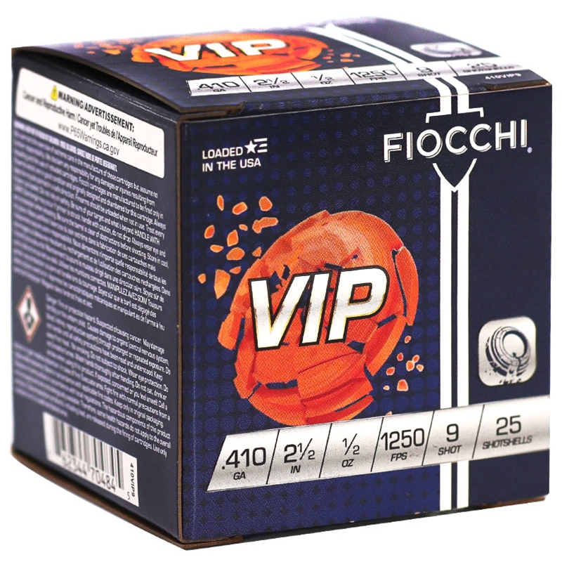 Fiocchi Exacta Target 410 Bore Ammo 2-1/2″  1/2 oz #9 Lead Shot Case of 250 Rounds 410VIP9