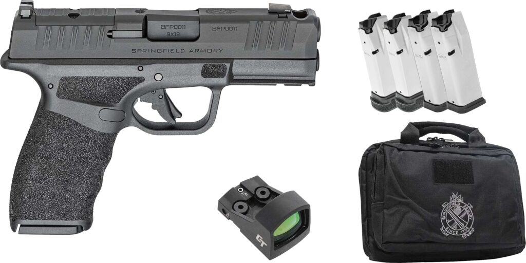 Springfield Hellcat Pro 9mm Comp OSP W/ Crimson Trace Red Dot Gear Up Package 5- Mags