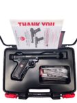 Used Ruger Mark IV Target .22 LR Pistol – Threaded 5.5″ Bull Barrel, Blued Finish, 4 Mags - View 1