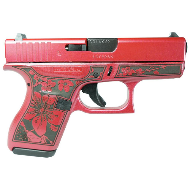 Glock G42 SUB COMPACT .380 ACP 3.2″” 2/6RD MAG USA-Cherry Blossom Engr Medusa Pink