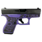 Glock 42 380 ACP CUSTOM MANDALA ENGRAVED PURPLE PEARL GRIP - View 2