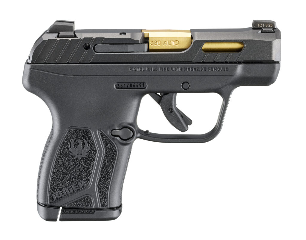 Ruger LCP MAX 380 ACP Gold Barrel Manual Safety 10 Round Capacity 13766