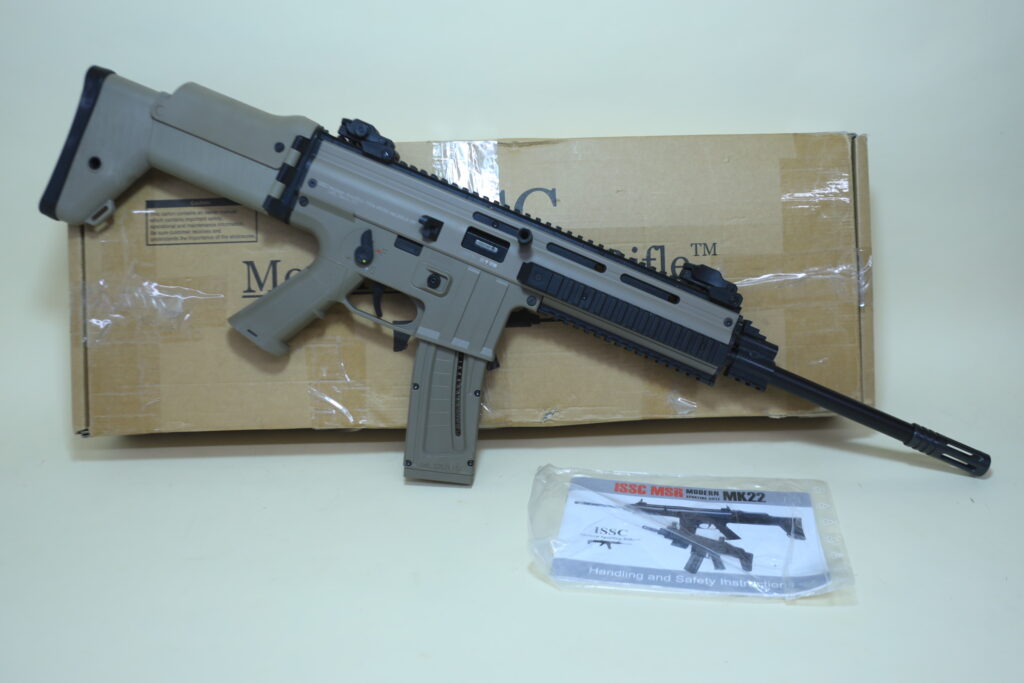 ISSC MK22 .22LR Semi-Auto scar Rifle – Flat Dark Earth, Folding Stock, Tactical Rail System