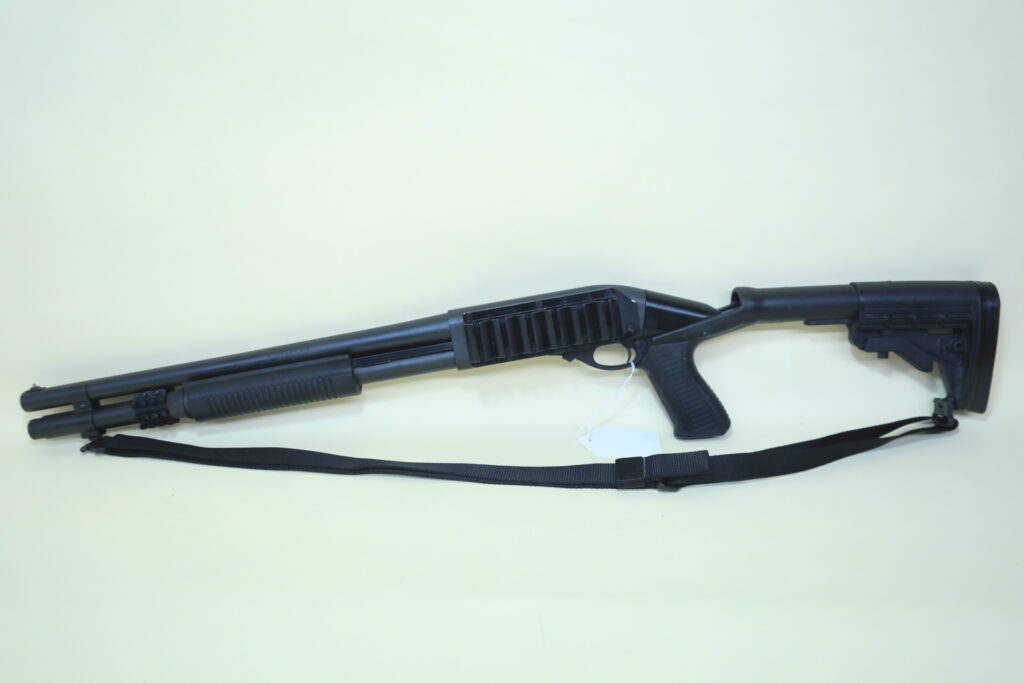Remington 870 Tactical – 12 Gauge, 2¾”/3″, Extended Tube, Shell Carrier, Adjustable Stock