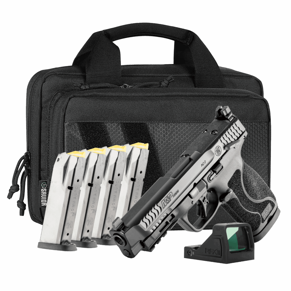 Smith & Wesson M&P 2.0 10mm Carry On Bundle 5- Mags & Viridian RFX11 Green Dot 14748
