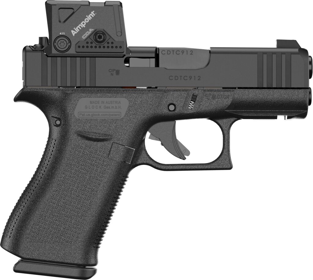 Glock 43X 9mm MOS8 W/ Aimpoint COA Red Dot UX4350B01FRMOS8A4