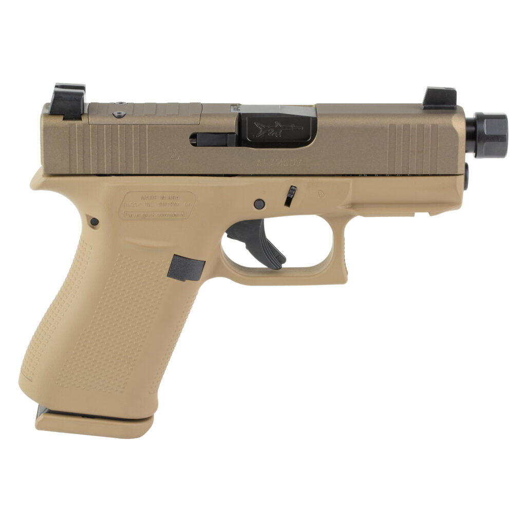 Glock 43X MOS-K Custom Hush Puppy 9mm FDE Optics Ready Threaded Barrel UX4350204FRN