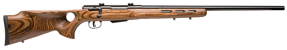 Savage Arms 18528 25 Lightweight Varminter-T 223 Rem 4+1 Cap 24″ Matte Black Rec/Barrel Natural Brown Laminate Fixed Thumbhole Stock Right Hand (Full Size) with Detachable Box Magazine