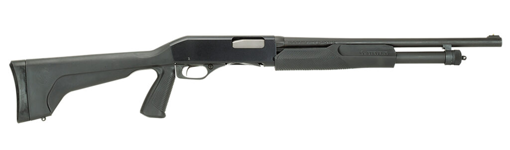Stevens 19485 320 Security Full Size 12 Gauge Pump 3″ 5+1 18.50″ Matte Black Carbon Steel Barrel, Matte Black Aluminum Receiver, Fixed w/Pistol Grip Black Synthetic Stock, Ambidextrous