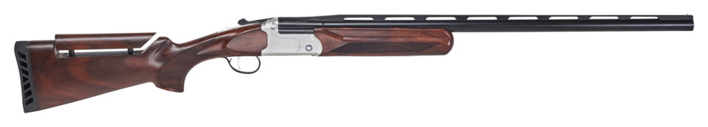 Stevens 23223 555 Trap 20 Gauge 3″ 1rd 30″ Vent Rib Barrel, Silver Aluminum Receiver,  Turkish Walnut Fixed Adjustable Comb Stock Ambidextrous