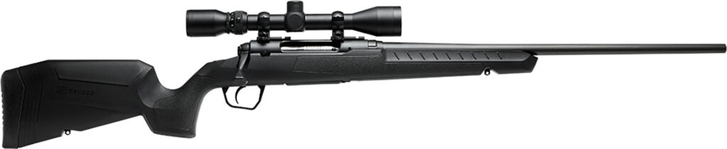 Savage Arms 32006 Axis XP Combo 308 Win 4+1 22″ Matte Black Button Rifled Barrel, Matte Black Drilled & Tapped Carbon Steel Receiver, Fixed Sporter Black Synthetic Stock, Weaver 3-9x40mm, Right Hand