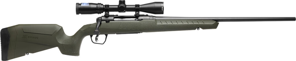 Savage Arms 32150 Axis 2 XP Combo Full Size 22-250 Rem 4+1 22″ Black Sporter Barrel, Black Carbon Steel Receiver Drilled & Tapped, OD Green Fixed Synthetic Stock, Weaver 3-9x40mm Scope, Right Hand