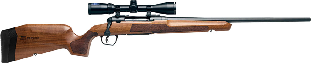 Savage Arms 32261 Axis 2 XP Combo 7mm-08 Rem 4+1 22″ Matte Black Sporter Barrel & Drilled & Tapped Carbon Steel Receiver, Ergonomic Hardwood Stock, Right Hand, Boresighted 3-9x40mm Scope