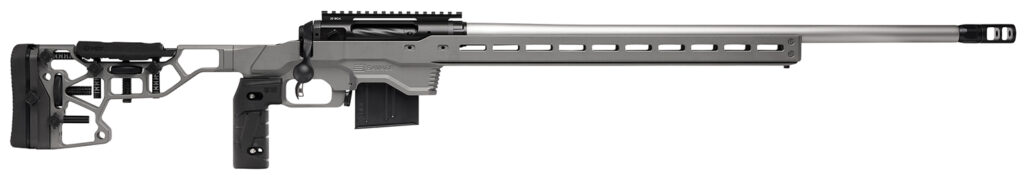Savage Arms 57558 110 Elite Precision 6mm Creedmoor 10+1 26″ Matte Stainless, Matte Black Rec, Gray Cerakote Adjustable MDT ACC Aluminum Chassis Stock (MB Not Included)