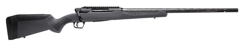 Savage Arms 57897 Impulse Mountain Hunter 6.5 PRC 2+1 24″ Carbon Fiber Threaded Barrel Black Aluminum Receiver w/Picatinny Rail, Gray AccuStock Synthetic Stock, Ambidextrous