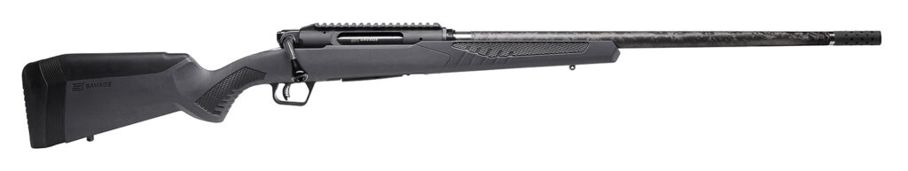 Savage Arms 57899 Impulse Mountain Hunter 30-06 Springfield 4+1 22″ Carbon Fiber Threaded Barrel, Black Aluminum Receiver w/Picatinny Rail, Gray AccuStock Synthetic Stock, Ambidextrous