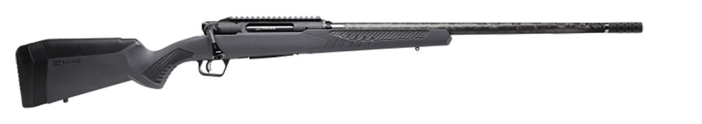 Savage Arms 57902 Impulse Mountain Hunter 300 Win Mag 3+1 24″ Carbon Fiber Threaded Barrel, Black Aluminum Receiver w/Picatinny Rail, Gray AccuStock Synthetic Stock, Ambidextrous