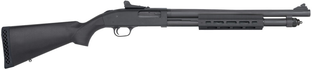 Mossberg 50765 590A1 Tactical 12 Gauge 3″ 6+1 18.50″ Cylinder Bore Barrel Black Parkerized Rec with Ghost Ring Sight Black Synthetic Stock Right Hand Includes M-LOK Handguard