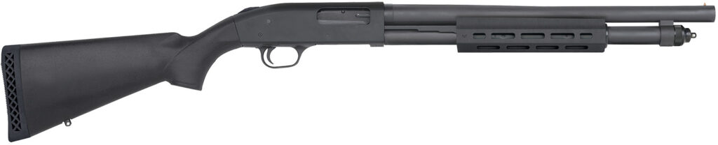 Mossberg 50766 590A1 Tactical 12 Gauge 3″ 6+1 18.50″ Cylinder Bore Barrel Black Parkerized Rec Black Synthetic Stock Right Hand Includes M-LOK Handguard