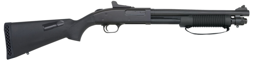 Mossberg 51689 590A1 Class III 12 Gauge 3″ 5+1 14″ Parkerized Cylinder Bore Barrel Black Rec Black Fixed with Storage Compartment Stock Holds 4 Extra Rounds Right Hand (NFA)