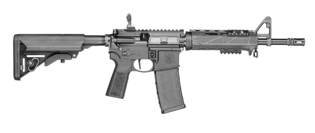 Smith & Wesson 13622 M&P 15 SBR 5.56 NATO 30+1 11.50″ Black Armornite Barrel, Black Hardcoat Anodize Aluminum Receiver w/Picatinny Rail, M-LOK Handguard, BCMGunfighter w/M-LOK Forend, B5 SOPMOD Black