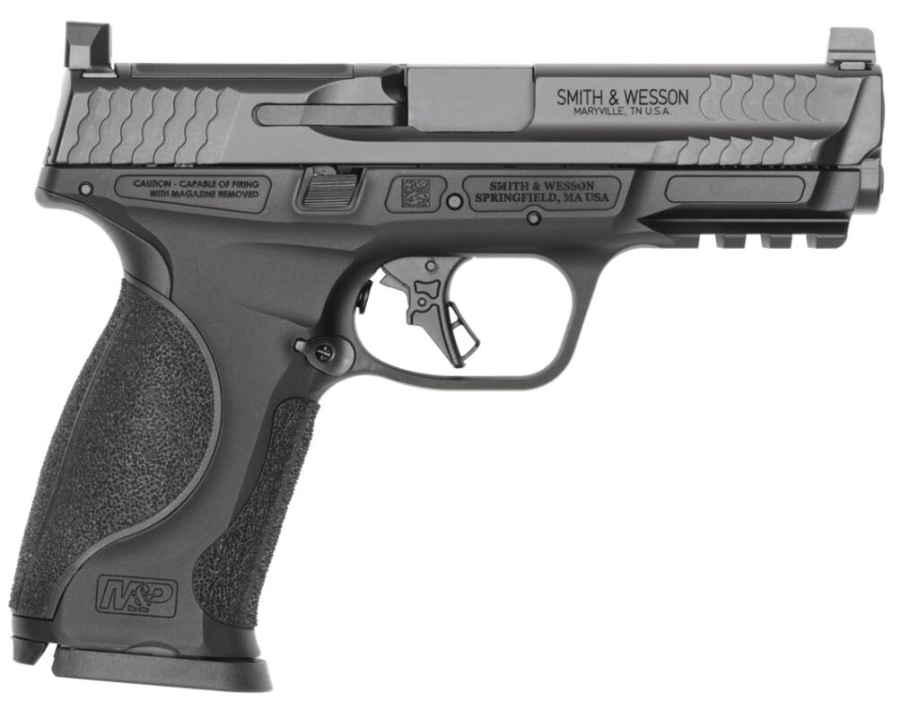 Smith & Wesson 14792 M&P9 M2.0 Metal Full Size 9mm Luger 17+1 4.25″ Black Armornite Stainless Steel Barrel & Optic Cut/Serrated Slide, Black Anodized Aluminum Frame w/Picatinny Rail, Interchangeable P