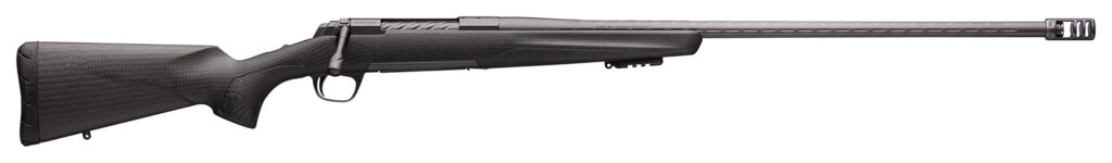 Browning 035543299 X-Bolt Pro Long Range 6.8 Western 3+1 26″ Skip Fluted Heavy Barrel, Recoil Hawg Muzzle Brake, Spiral Fluted Bolt, Carbon Gray Elite Cerakote, Natural Carbon Fiber Stock