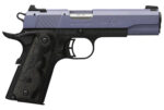 Browning 051893490 1911 Black Label Full Size Frame 22 LR 10+1, 4.25" Matte Stainless Steel Barrel, Crushed Orchid Cerakote Serrated Slide, Matte Black Polymer Frame w/Beavertail