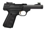 Browning 051608490 Buck Mark Micro Bull SR 22 LR 10+1 4.40" Matte Black Threaded Bull Barrel, Matte Black Alloy Frame, Black Overmolded UFX Grip, RMSc Footprint
