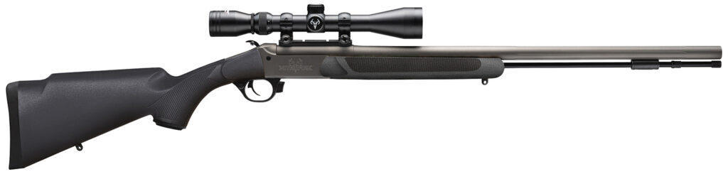 Traditions CR584110440 NitroFire w/Scope 50 Cal 209 Primer 26″ Gray Cerakote Fluted & Tapered Barrel, Drilled & Tapped Receiver, Black Fixed Synthetic Stock, 3-9x40mm Duplex