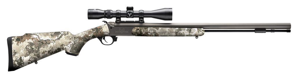 Traditions CR5-843304434 NitroFire VAPR w/Scope 50 Cal 209 Primer 26″ Sniper Gray Cerakote Fluted & Tapered Barrel, Drilled & Tapped Receiver, Veil Alpine Fixed Synthetic Stock, 3-9x40mm Duplex
