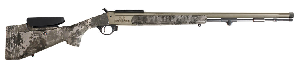 Traditions CR846604534B NitroFire Pro 50 Cal 209 Primer Tungsten Cerakote 26″ Fluted/Threaded w/VAPR twist Barrel, Drilled & Tapped Receiver, Veil Alpine Adj Cheek Piece & LOP Synthetic Stock