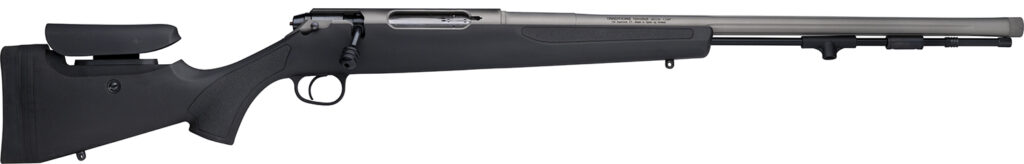 Traditions CR94660440 NitroBolt  50 Cal 24″ Tungsten Cerakote Fluted Threaded Barrel, Adj Cheek Piece & LOP Black Synthetic Stock
