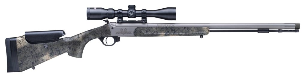 Traditions CR53846604537 NitroFire Pro 50 Cal 209 Primer Firestick 26″ Tungsten Cerakote Fluted Threaded Barrel, Drilled & Tapped Steel Receiver, Adj Cheek Piece & LOP Desert Web Synthetic Stock, 3.5-