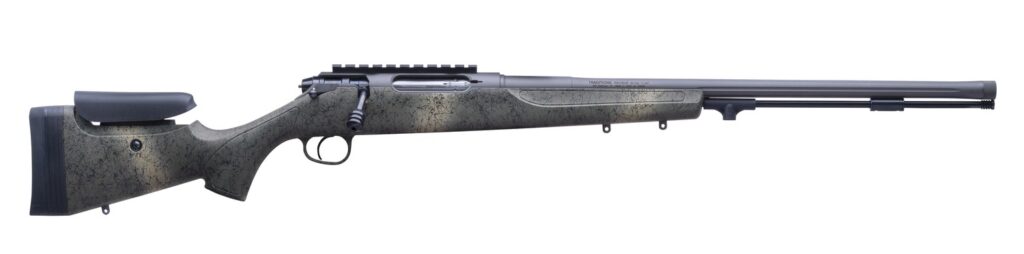 Traditions CR946604437 NitroBolt  50 Cal Firestick 24″ Tungsten Cerakote Fluted Threaded Barrel, Tungsten Cerakote Receiver w/Picatinny Rail, Adj Cheek Piece & LOP Desert Web Synthetic Stock