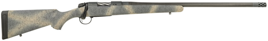 Bergara Rifles B14SM519CF B-14 Ridge Carbon Wilderness 6.5 PRC 2+1 24″ Carbon Fiber Wrapped Barrel, Gray Cerakote Steel Receiver, SoftTouch Woodland Camo Fixed American Style Stock, Right Hand