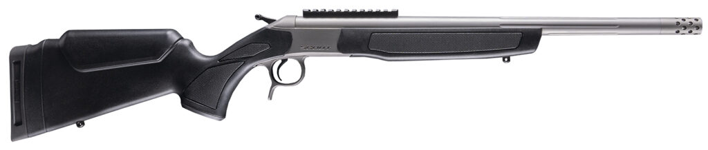 CVA CR4439S Scout Takedown 35 Whelen 1rd 22″ Stainless Fluted Threaded Barrel, Stainless Steel Receiver w/Picatinny Rail, Adj Comb & LOP Black Synthetic Stock