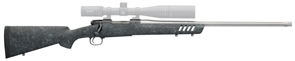 Winchester Guns 535232289 70 Coyote Light 6.5 Creedmoor 5+1 24″ Black w/Gray Webbing Fixed Bell & Carlson w/Aluminum Bedding Stock Matte Blued Right Hand