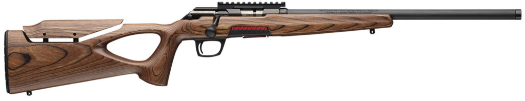 Winchester Repeating Arms 5252281003 Xpert Target 21 Sharp 10+1 18″ Matte Black Threaded Bull Barrel, Matte Black Picatinny Rail Steel Receiver, Brown Adj Comb & LOP Thumbhole Laminate Stock