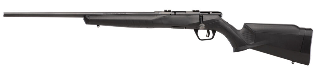 Savage Arms 70240 B Series F Full Size 22 LR 10+1 21″ Matte Black Button Rifled Barrel, Matte Black Drilled & Tapped Carbon Steel Receiver, Matte Black Synthetic Stock, Left Hand