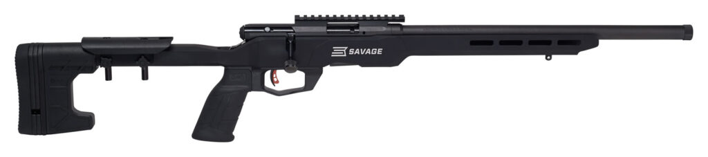 Savage Arms 70248 B Series Precision Full Size 22 LR 10+1 18″ Matte Black Heavy Threaded Barrel, Matte Black Picatinny Rail Carbon Steel Receiver, Matte Black MDT ACC Chassis Aluminum Stock, Black Pol
