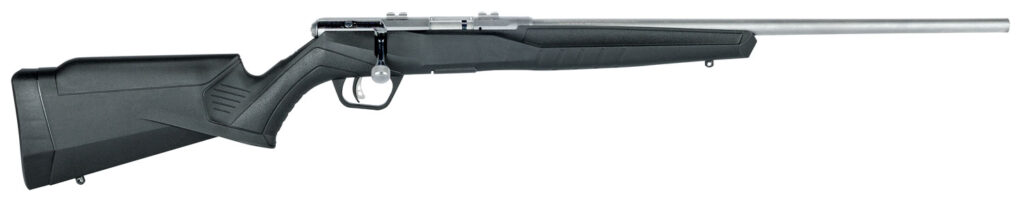 Savage Arms 70802 B Series FVSS Full Size 17 HMR 10+1 21″ Matte Heavy Varmint Barrel, Matte Drilled & Tapped Stainless Steel Receiver, Matte Black Fixed Synthetic Stock, Right Hand