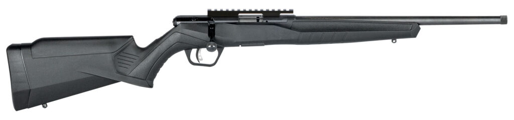 Savage Arms 70803 B Series FV-SR Full Size 17 HMR 10+1 16.25″ Matte Black Heavy Threaded Barrel, Matte Black Picatinny Rail Carbon Steel Receiver, Matte Black Fixed Synthetic Stock, Right Hand