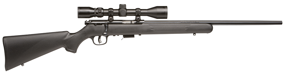 Savage Arms 96209 93R17 FXP w/Optic Full Size 17 HMR 5+1 21″ Matte Black Button Rifled Barrel, Matte Black Drilled & Tapped Carbon Steel Receiver, Matte Black Fixed Synthetic Stock, 3-9x40mm Duplex Sc