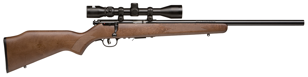 Savage Arms 96222 93R17 GVXP w/Optic Full Size 17 HMR 5+1 21″ Matte Black Heavy Varmint Barrel, Matte Black Drilled & Tapped Carbon Steel Receiver, Fixed Satin Brown Wood Stock, 3-9x40mm Duplex Scope,
