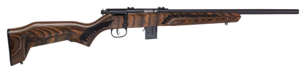 Savage Arms 96637 93R17 Minimalist Full Size 17 HMR 10+1 18″ Matte Black Threaded Carbon Steel Sporter Barrel, Matte Black Carbon Steel Receiver, Boyd’s Minimalist Natural Brown Laminate Stock, Right