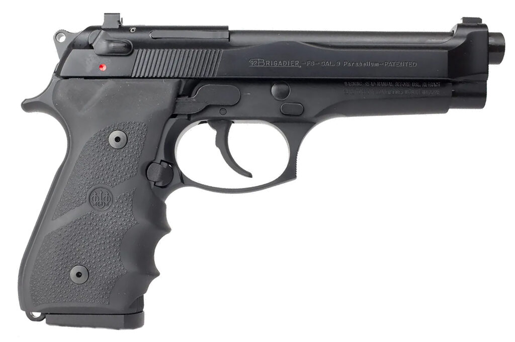Beretta USA J92F700 92FS Brigadier 9mm Luger 10+1 4.90″ Steel Barrel, Black Stainless Steel Serrated Slide, Black Aluminum Frame, Black Stippled Rubber Grip